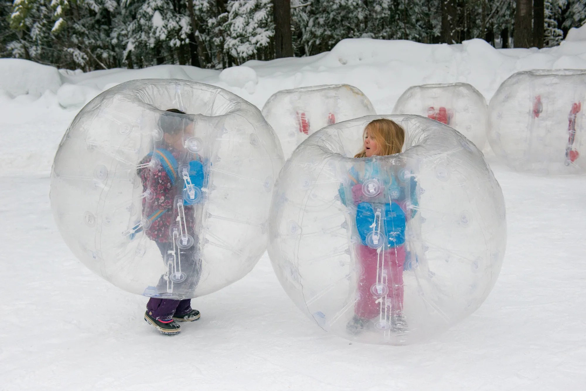Zorbs at the Dwight Winter Carnival