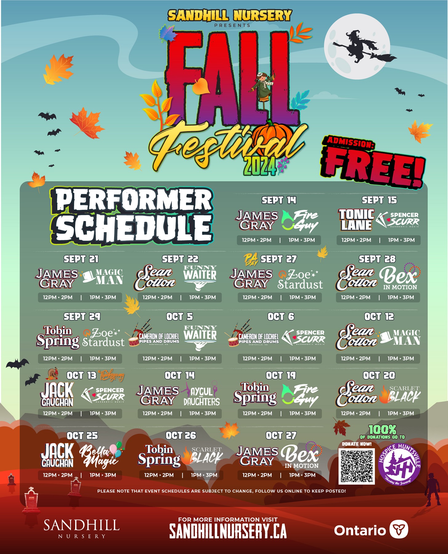 Fall Festival Schedule